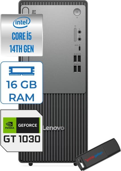 Lenovo Thinkcentre Neo 50T Gen5 Intel Core I5 14400 16GB Ddr5 256GB SSD Windows 11 Home Nvidia