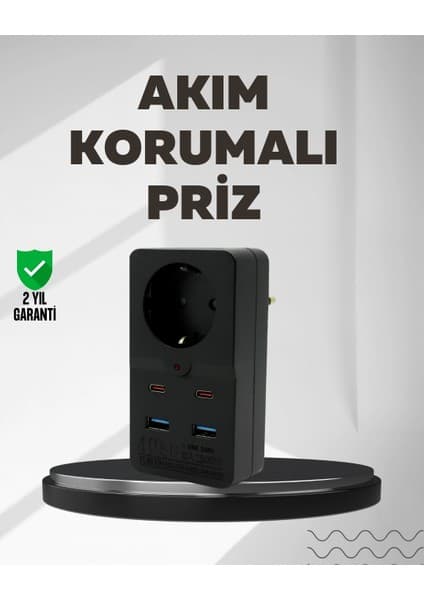 Epilons Tip Akım Koruma Prizi 10a 2500w Usb Type C Destekli Fiyatı