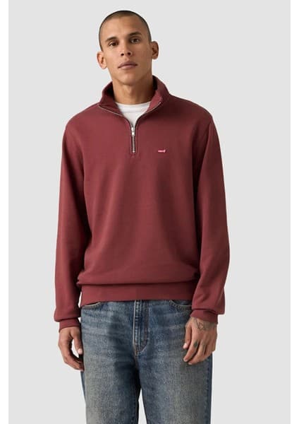 Levi's Original Hm Zip Oxblood Kırmızı Erkek Fermuarlı Normal Fit Sweatshirt