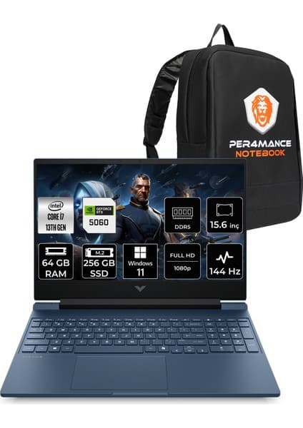 HP Victus 15 i7 13620H RTX 5060 8GB 64GB RAM 256GB SSD 15.6 Fiyatı