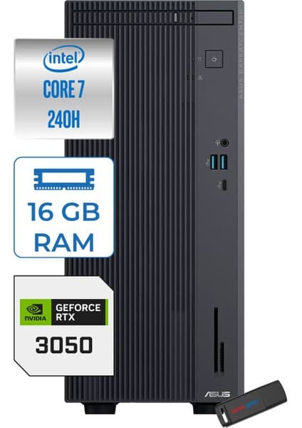 Asus Expertcenter P500MV Intel® Core™ Ultra 7 240H 5.2ghz Aı 16GB Ddr5 512GB SSD 6GB/RTX3050