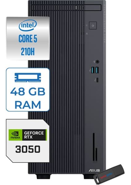 Asus Expertcenter P500MV Intel® Core™ Ultra 5 210H 4.8ghz Aı 48GB Ddr5 256GB SSD 6GB/RTX3050