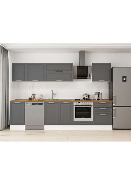 Alvinka 315X210 cm Klasik Mebran Mutfak Dolabı M-E90S45S60-2 Fiyatı