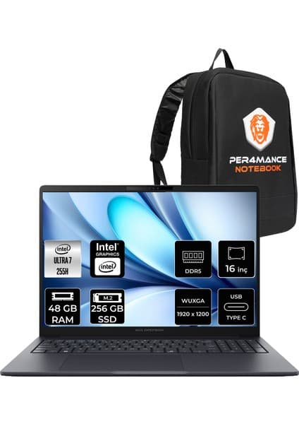 Asus Expertbook B5 Core Ultra 7 255H Notebook 48GB RAM 256GB Fiyatı