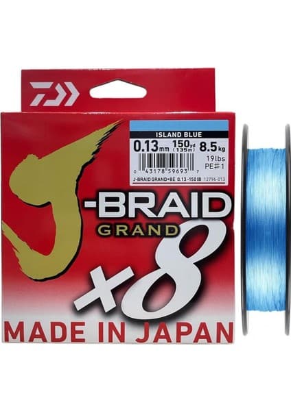 Daiwa J-Braid Grand 135MT 0.13MM 8x Island Blue Ip Misina Fiyatı