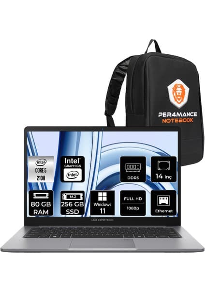 Asus Expertbook P1 Core 5 210H Notebook 80GB RAM 256GB SSD Fiyatı