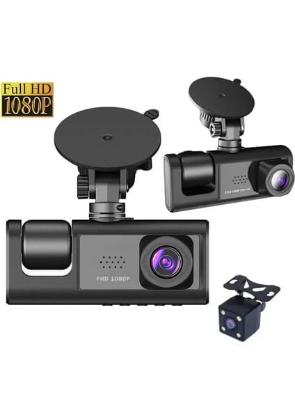 Tkç Araç Araba Kamerasi Black Box Traffic Recorder 3 Kameralı