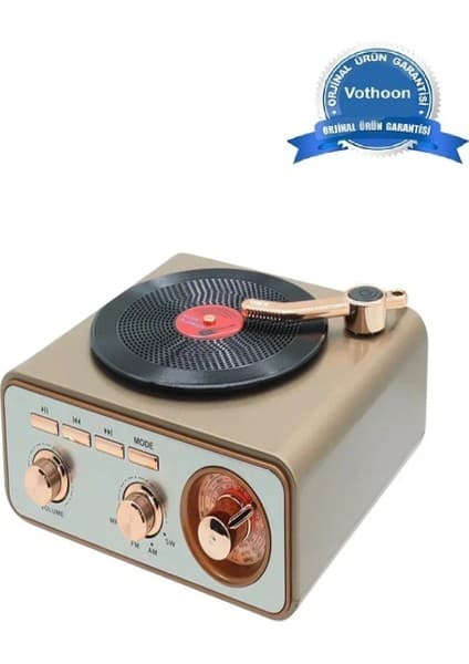 Epilons Metalik Nostaljik Tasarım Plak Çalar Görünümlü