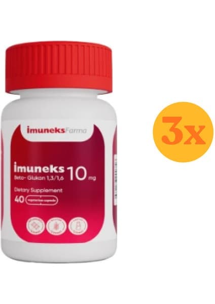 Imuneks Beta Glukan 10 Mg 40 Kapsül - 3 Adet (Toplam 120