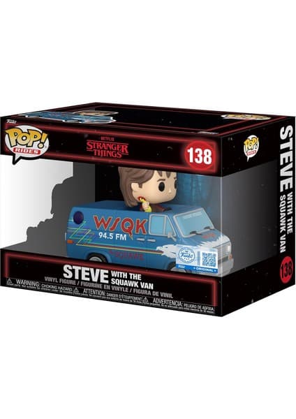 Funko Pop! Rides Deluxe: Stranger Things Season 5 - Steve With The Squawk Van - Koleksiyon Vinil