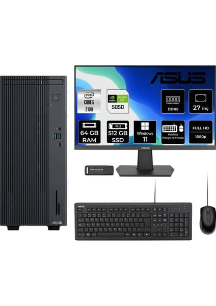 Asus Expertcenter P500MV Core 5 210H RTX 5050 8GB Masaüstü Fiyatı