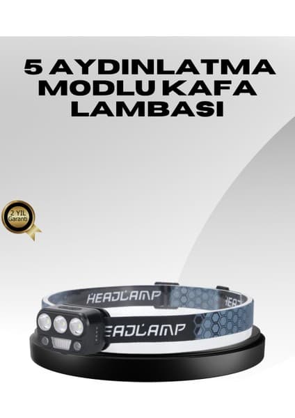 USB Şarjlı LED Kafa Lambası 300 Lümen Güç