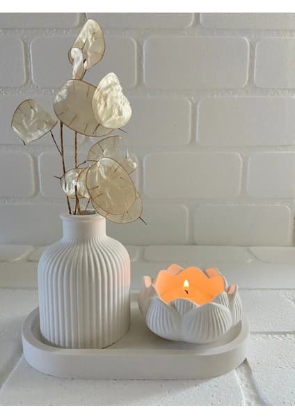 Bernami Dekoratif Pinterest Oval Tepsili Mumluk ve Vazo Seti Fiyatı