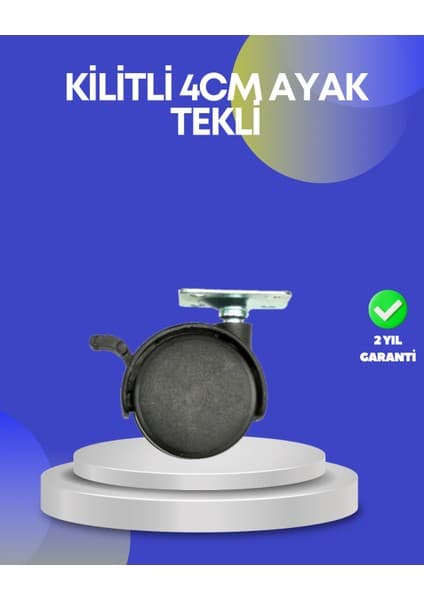 Azrlya Dolap ve Raflar Için 4 cm Kilitli Tekerlek Tekli -