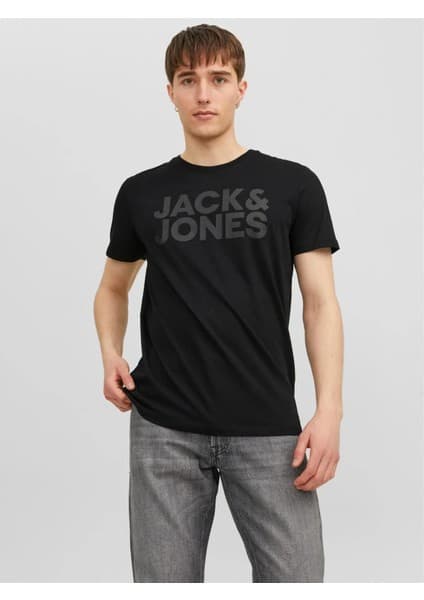 Jack & Jones Erkek Jjecorp Baskı Detaylı Bisiklet Yaka T-Shirt 12151955