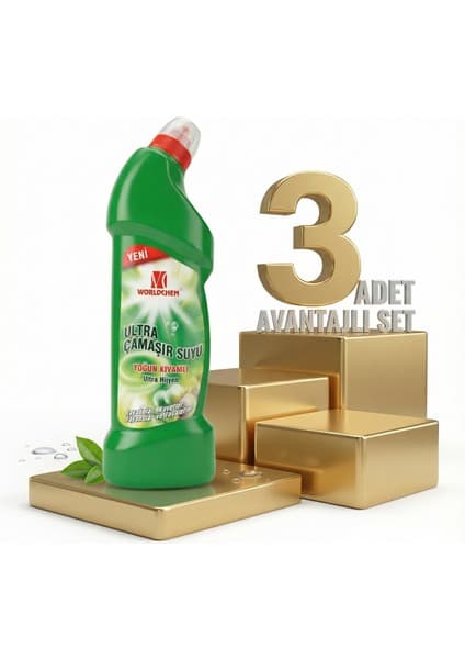 Worldchem Ultra Çamaşır Suyu 3X750 ml Fiyatı - Taksit Seçenekleri