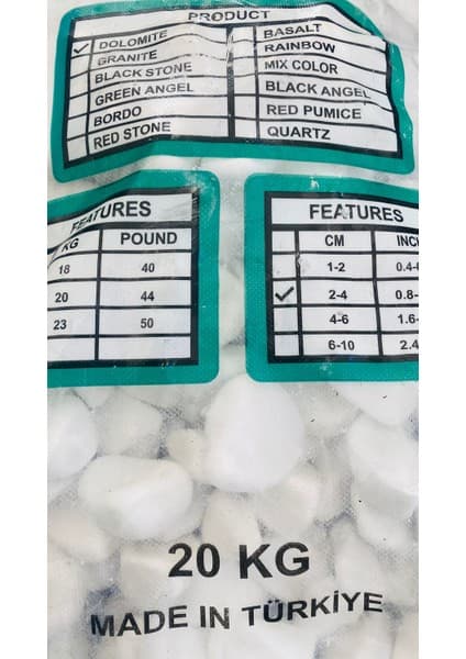 20 kg Beyaz Dolamit