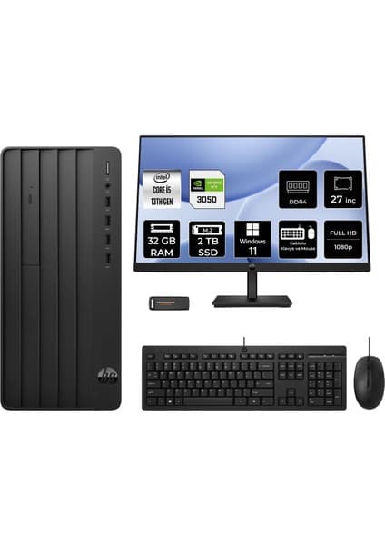 HP Pro Tower 290 G9 i5 13500 RTX 3050 32GB RAM 2TB SSD 27 Fiyatı