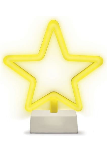 Allians Yıldız Tasarımlı LED Neon Gece Lambası, 32×18 cm, Pilli