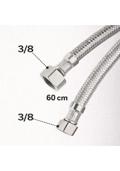 Mikasso Spiral Çelik Flex 3/8 - 60 cm (3/8 - 3/8) Fiyatı