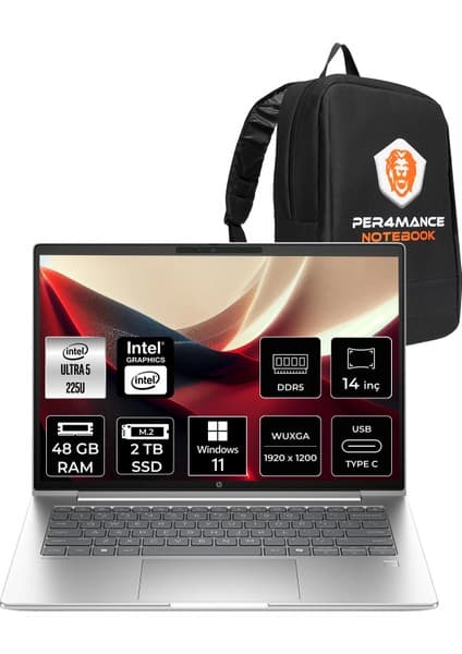HP Probook 4 G1I Core Ultra 5 225U 48GB RAM 2TB SSD 14 FHD+ Fiyatı