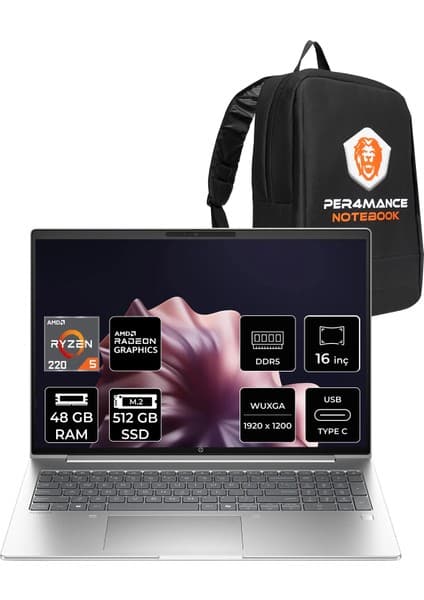 HP Probook 4 G1AH Ryzen 5 220 48GB RAM 512GB SSD 16 FHD+ Fiyatı