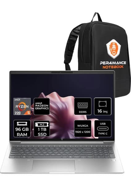 HP Probook 4 G1AH Ryzen 5 220 96GB RAM 1TB SSD 16 FHD+ Fiyatı