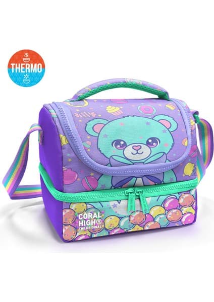 Coral High Kids Milka Şeker Ayıcık Desenli Thermo Iki Katlı Beslenme Çantası