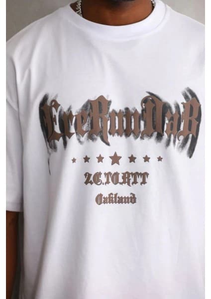 Tarz Yeri Erkek Baskılı T-Shirt Kısa Kol Bisiklet Yaka Regular Fit Tişört -