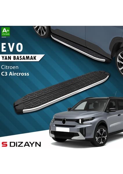 S-Dizayn Citroen C3 Aircross 2 Evo Krom Yan Basamak 183 cm 2024 Üzeri A+