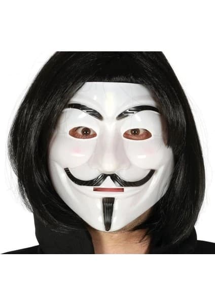 Magicool Siyah Renk Takma Kısa Saç ve V For Vendetta Maskesi Fiyatı