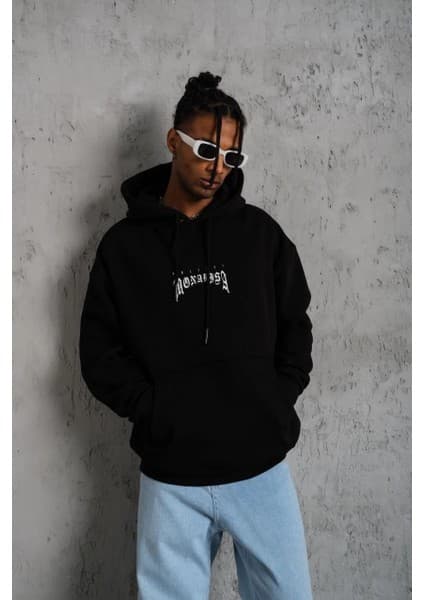 Erkek Baskılı Kapüşonlu ve Kanguru Cepli Sweatshirt Hoodie- Fiyatı