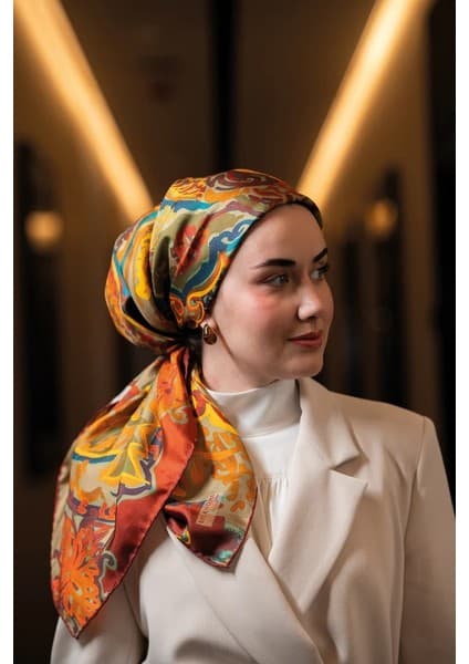 Silk Home Twill Ipek Eşarp 11512-07 Koyu Turuncu Art Desen Fiyatı