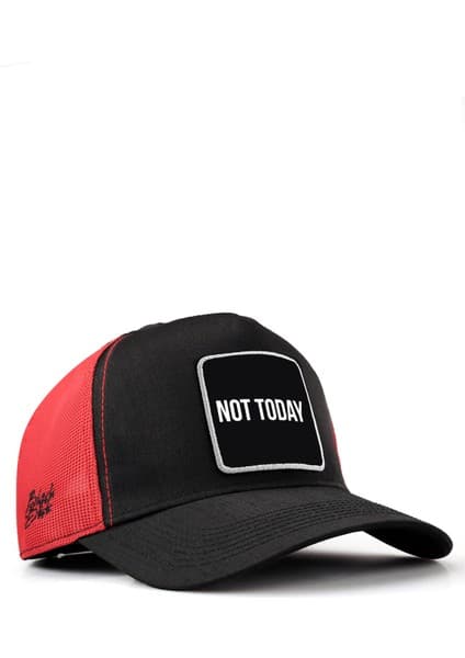 BlackBörk Not Today Logolu Cordura Siyah-Kırmızı Trucker