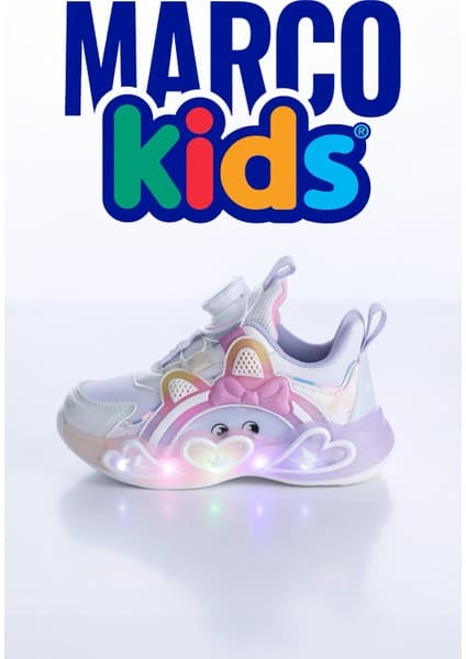 Marco Kids Kız Çocuk Akıllı Bağcık Işıklı Spor Ayakkabı Sneaker