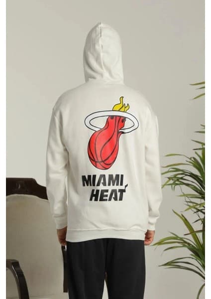 Erkek Oversize Üç Iplik Kapüşonlu Sweatshirt -Sırt ve Ön Fiyatı