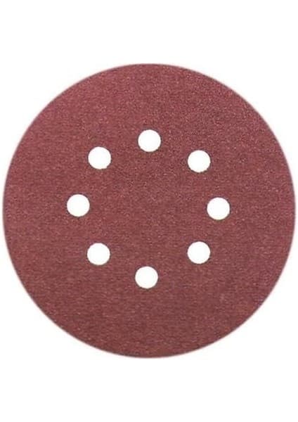 Kırmızı Disk Zımpara, 6 Delikli, 125MM ve 180 Kum, Dairesel Ahşap ve Metal Zımparalama Için,5