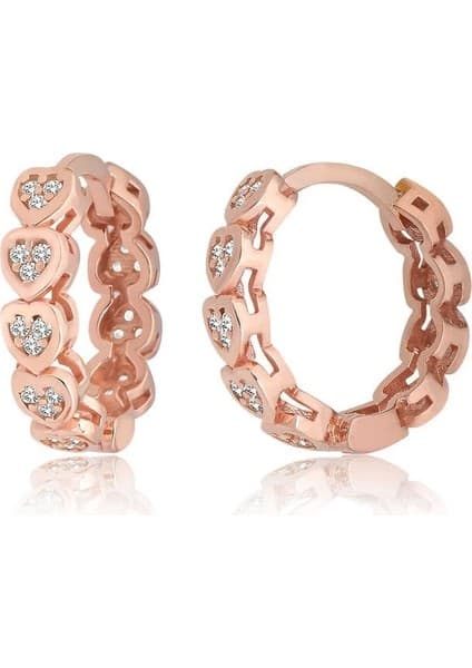 Inure Jewelry Gümüş Kalpli Zirkon Taşlı Halka Kadın Küpe Fiyatı