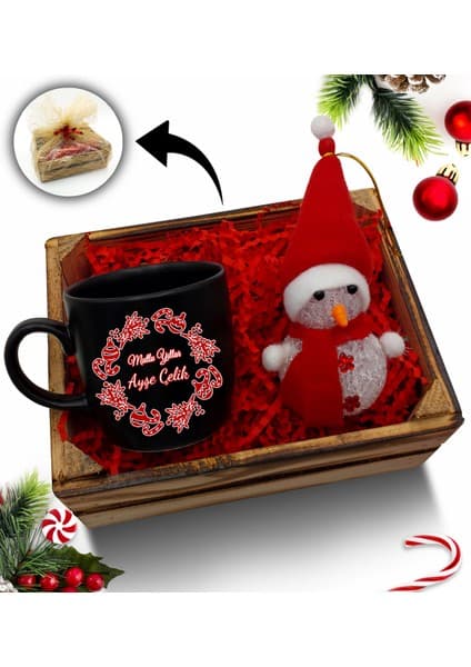 As Gift Mini Kasa Içerisinde Kardan Adam & Kişiye Özel Siyah Fiyatı
