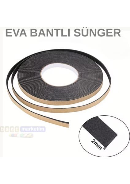 Eva Neopren Conta Sünger Bantlı Sızdırmazlık Bandı 2mm Kalınlıkta