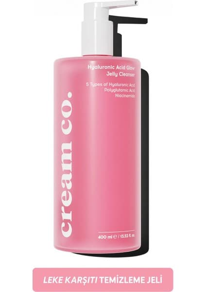 Cream Co. Hyalüronik Asit Yüz Temizleme Jeli 400 ml Tüm Cilt Tipleri İçin Nemlendirici