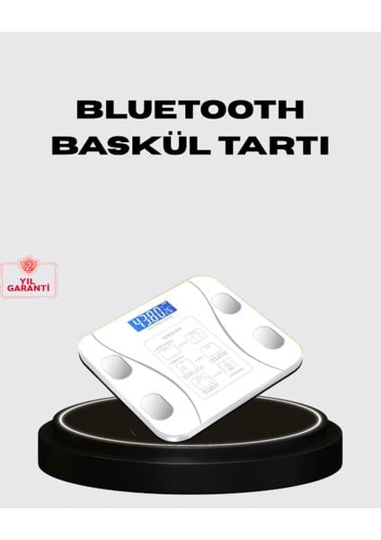 Akıllı Dijital Baskül – Bluetooth Bağlantılı, 8 Ölçüm Verili, Akıllı Vücut Analiz Tartısı -