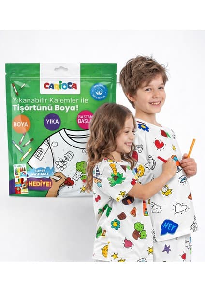 Carioca Boyanabilir Tişört 4-5 Yaş -Keçeli Kalem