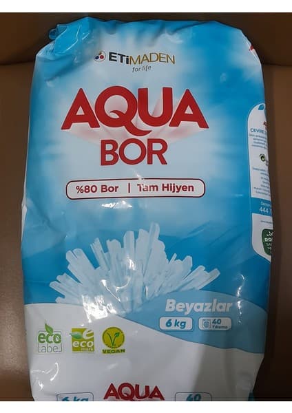 Eti Maden Aqua Bor Toz Deterjan 6 kg Beyazlar İçin 40 Yıkama Sabun Kokusuyla Etkili