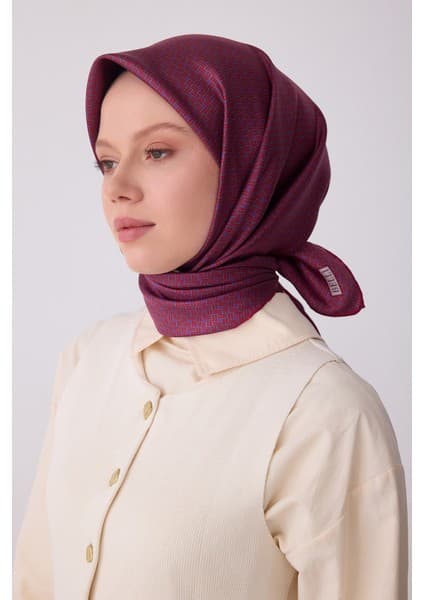 Belli Klasik Desen Ipek Twill Eşarp - 2026 Ilkbahar-Yaz (T)