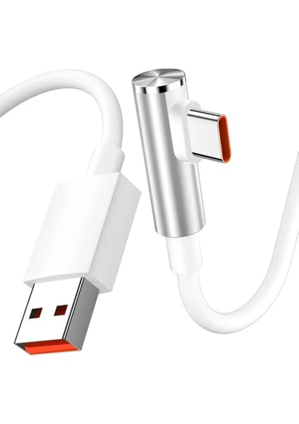 Teknofone Xiaomi Uyumlu Kablo 120 W 1 M, 90 Derece Kablo USB Tip C Şarj Cihazı 6A 120 Watt Turbo Hızlı Şarj Xiaomi 14 13 Ultra 12 Lite 12X, Redmi Note 13 12 11 Pro, Mi 11 Ultra 11I 10T Lite Için