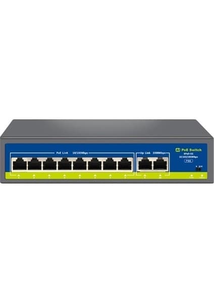Novacom NVC-HIF0820GBL-C 8+2 Port Gigabit Uplink Poe Switch (250M Extend