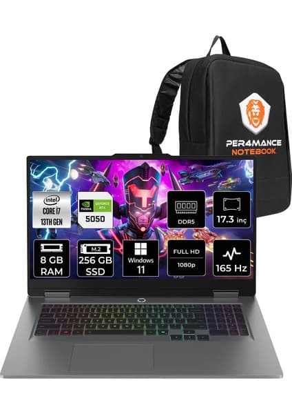 Lenovo Loq 17IRX10 i7 13650HX RTX 5050 8GB 8GB RAM 256GB SSD