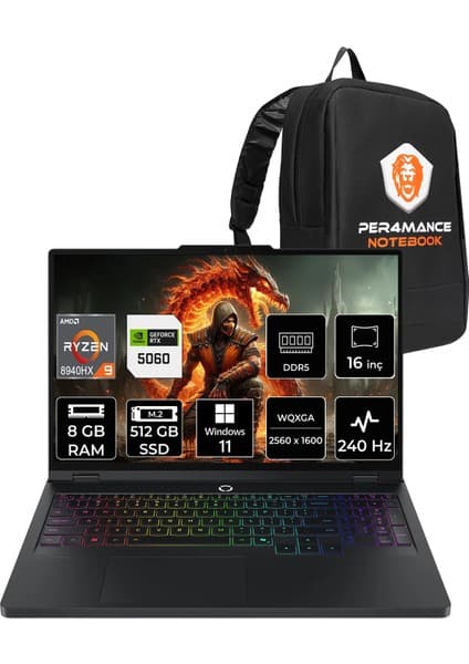 Lenovo Legion Pro 5 Ryzen 9 8940HX RTX 5060 8GB 8GB RAM