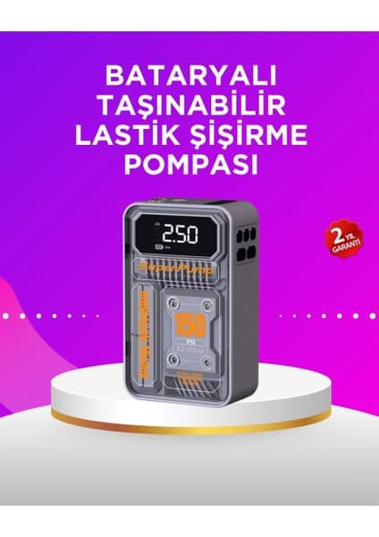 Epilons Mini Boy Elektrikli Şarjlı Yüksek Basınçlı Lastik Şişirme